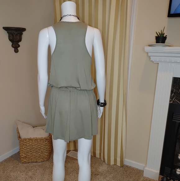 EN CREME OLIVE EMBROIDERED SLEEVELESS DRESS S - Picture 4 of 9